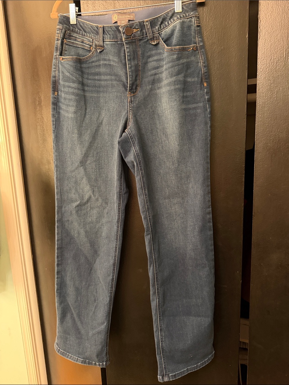 Democracy Straight Leg Jeans in Medium Blue Wash